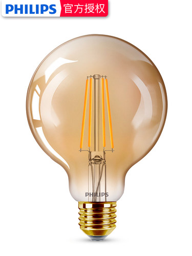 飞利浦复古LED爱迪生灯泡E27E14螺口球泡吊钟尖泡灯钨丝节能黄光 - 图3