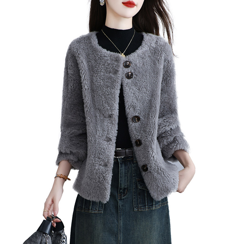 2025新款海宁颗粒绒皮草外套女短款羊剪绒一体妈妈羊羔毛大衣冬季,淘宝优惠券,粉丝福利购,淘宝优惠卷