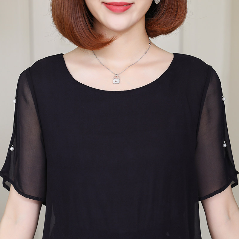 高端真丝连衣裙假两件桑蚕丝裙子 傲冬连衣裙