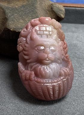 悟空吊坠天然猛犸象牙雕刻