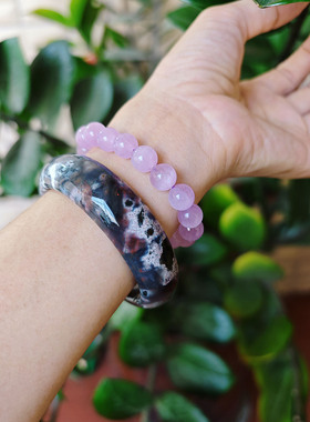 秀吧珠宝天然海洋紫彩玉南红碧玺翡翠珍珠发晶玛瑙舒俱来手镯手串