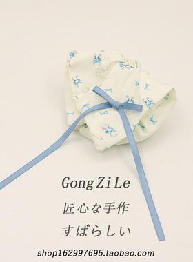 春季新款蓝色系大肠发圈网红2025年韩国气质少女低马尾头绳方巾
