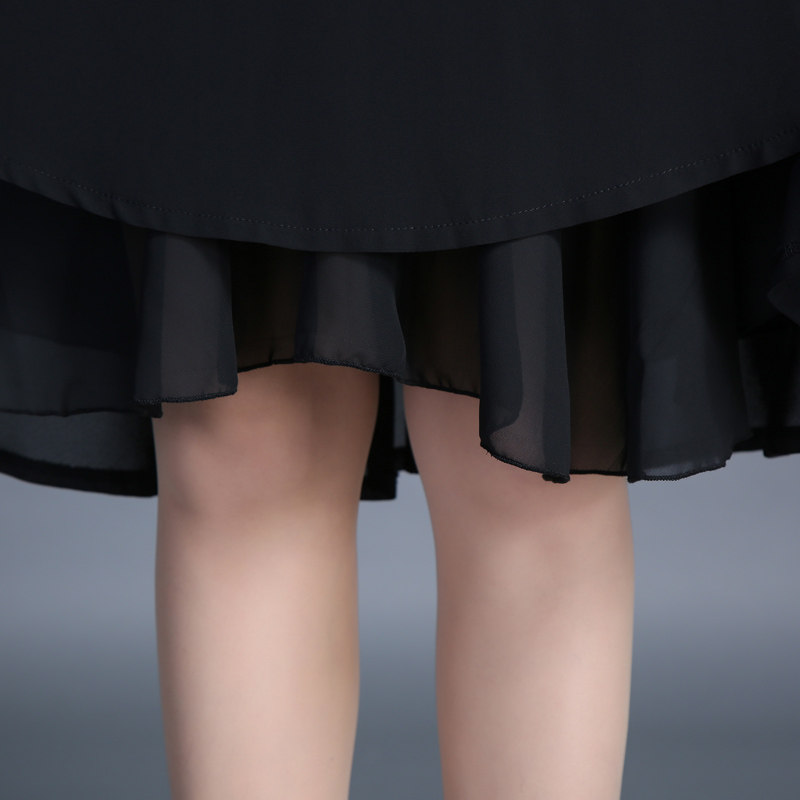 雪纺中长款夏季新款a字裙半身裙 卡吉鹿服饰半身裙