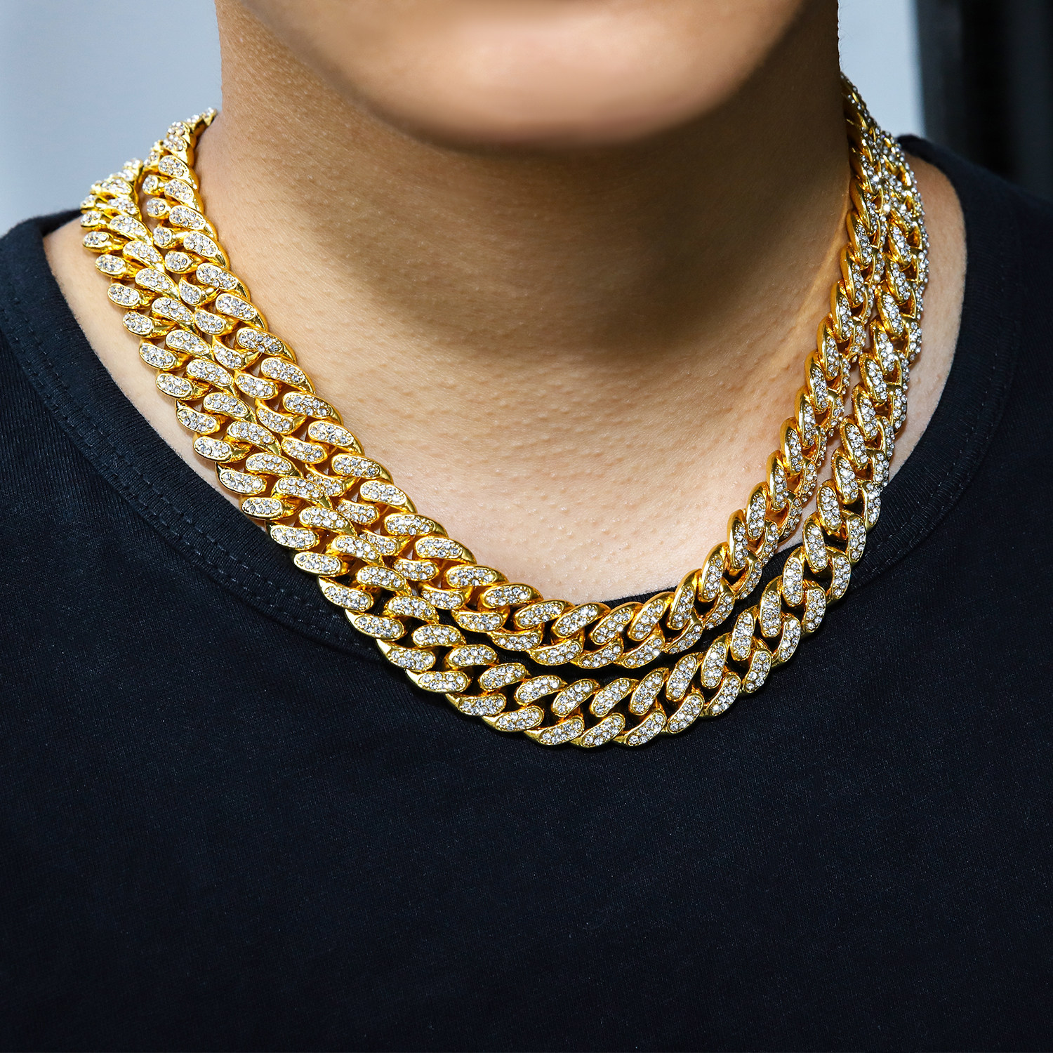 nyuk欧美街舞嘻哈风重工满钻款项链 nyukhiphopworld项链