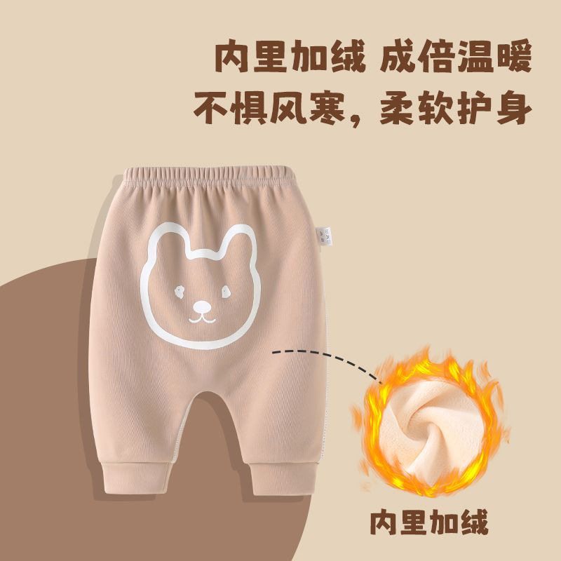 婴儿加绒大屁屁裤子宝宝男女秋冬卡通长裤宽松裤哈伦裤高腰裤pp,淘宝优惠券,粉丝福利购,淘宝优惠卷