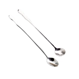 2 из нержавеющей стали длинные ложки шпины маленькая ложка приправляющая кофейная ложка Распространена творческая ледяная ложка десертные медовые ложки