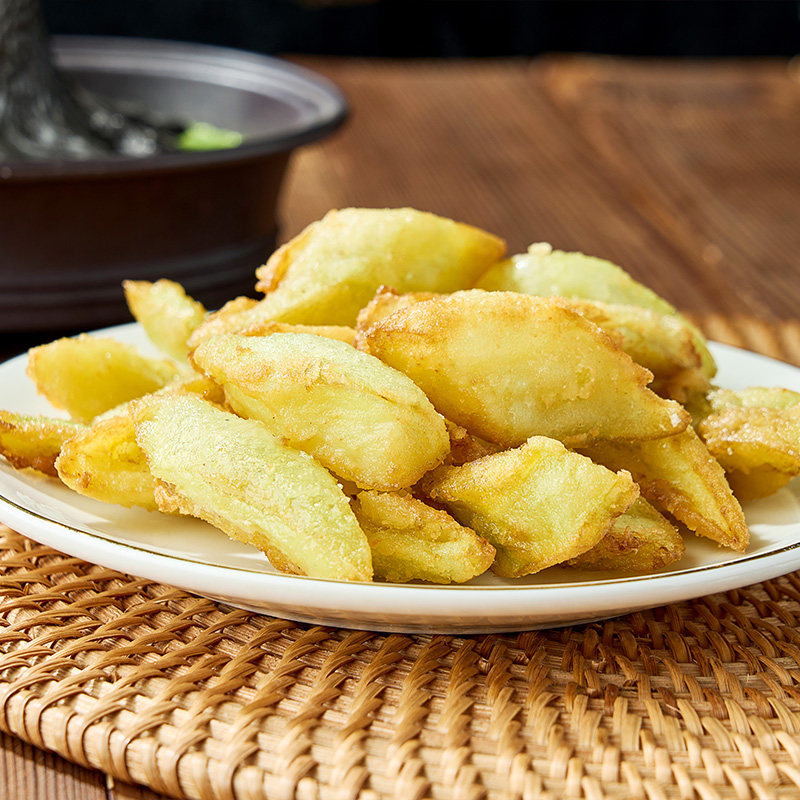 10盒整箱冰川茄子油炸小吃裹粉拔丝脆皮茄子块酒店速冻半成品商用 - 图2