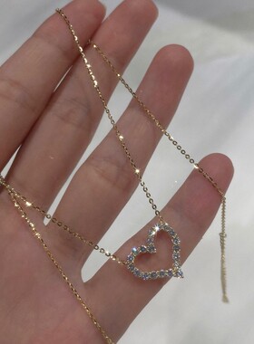 s925不掉色爱心项链女毛衣链