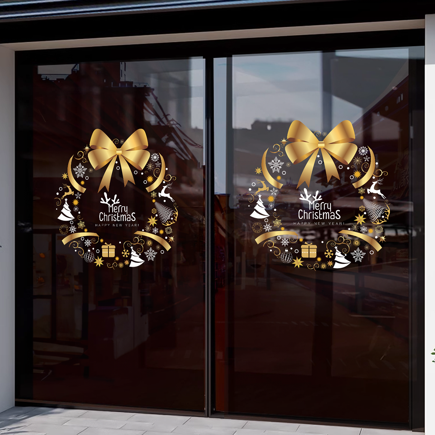 2026新年圣诞节装饰品静电贴圣诞树橱窗贴玻璃门贴纸场景布置挂件,淘宝优惠券,粉丝福利购,淘宝优惠卷