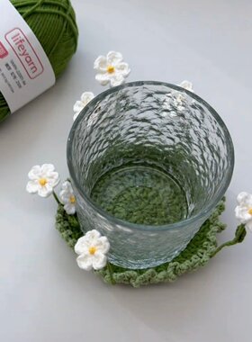 花花翻翻杯垫钩针编织diy