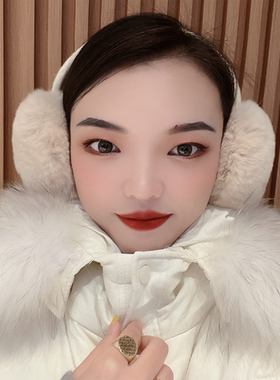 韩国獭兔毛秋冬保暖耳套女