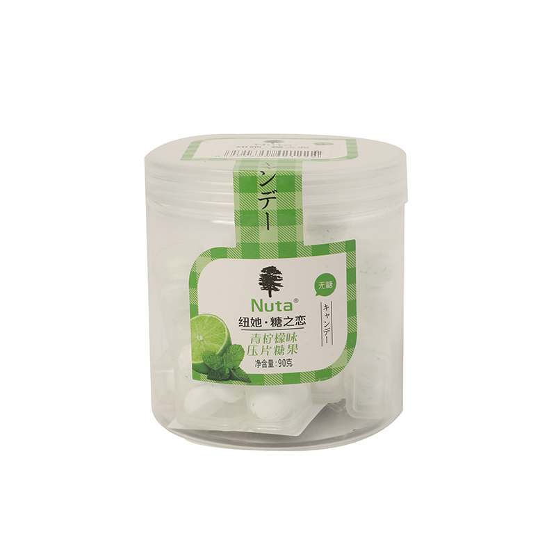 Nuta纽她无蔗糖薄荷糖水果味含片压片糖果罐装90g
