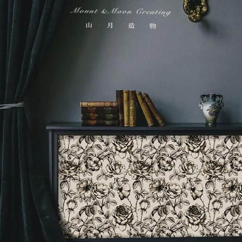 VPR玫瑰法式复古墙贴纸房间装饰衣柜贴柜子自粘家具翻新壁纸,淘宝优惠券,粉丝福利购,淘宝优惠卷