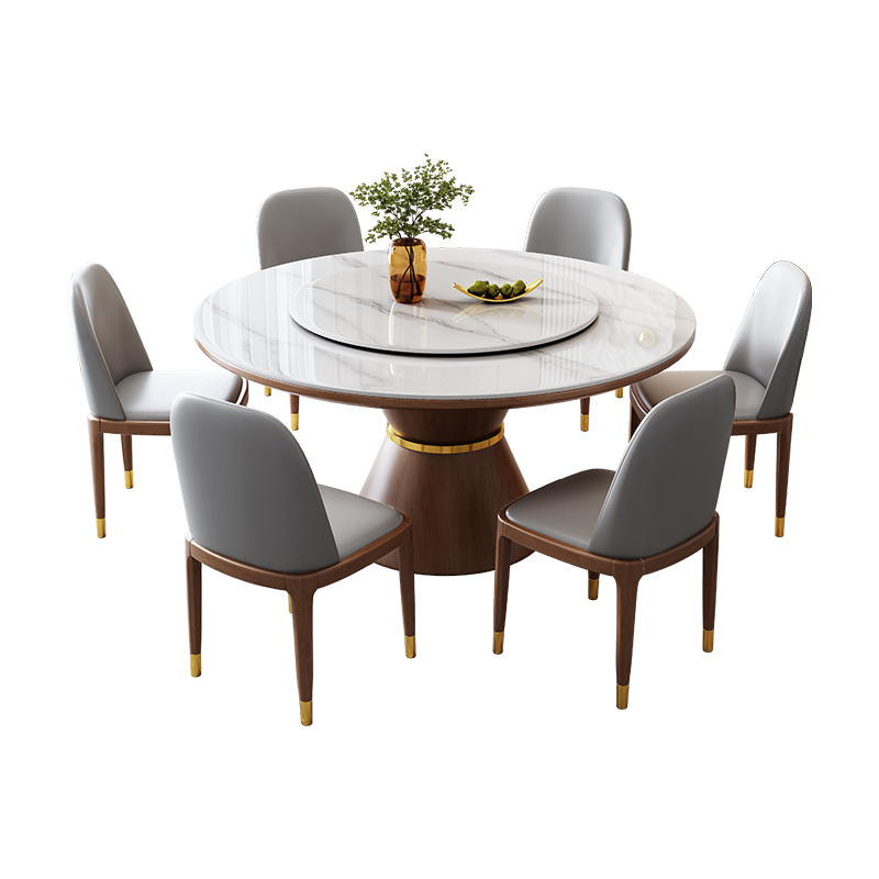 岩板餐桌椅2025新款家用轻奢现代简约圆桌小户型客厅酒店吃饭桌子 - 图3