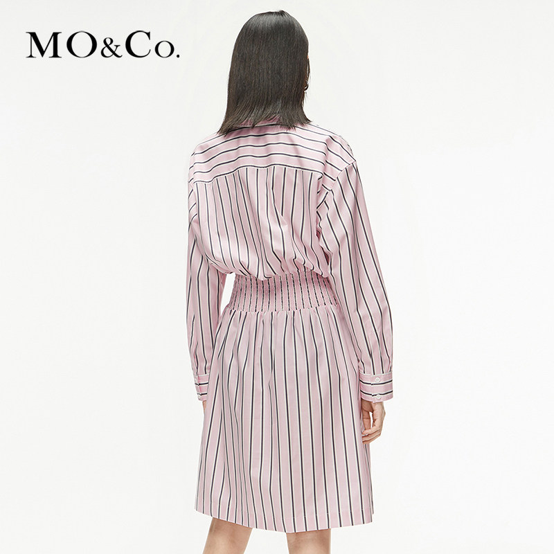 moco春季新品清新条纹摩安珂连衣裙 moco摩安珂outlets店连衣裙