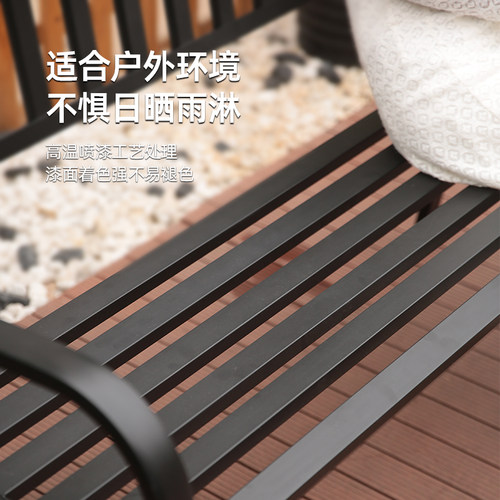 公园椅户外长椅欧式休闲座椅庭院别墅花园靠背椅铁艺广场双人凳子 - 图2