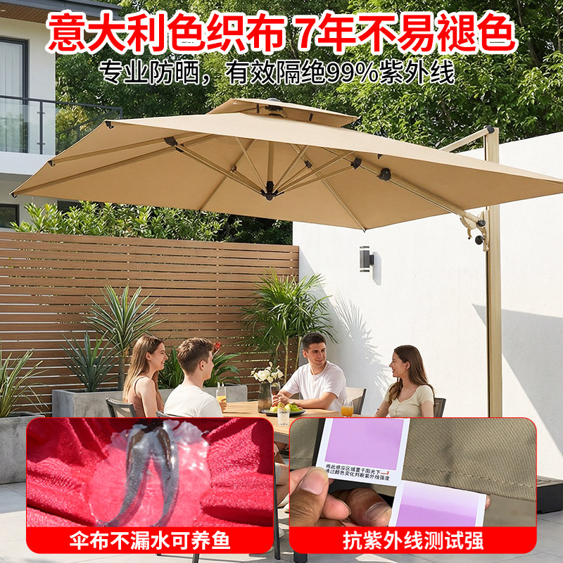 户外遮阳伞庭院伞露天阳台别墅花园大太阳伞棚商用室外摆摊罗马伞
