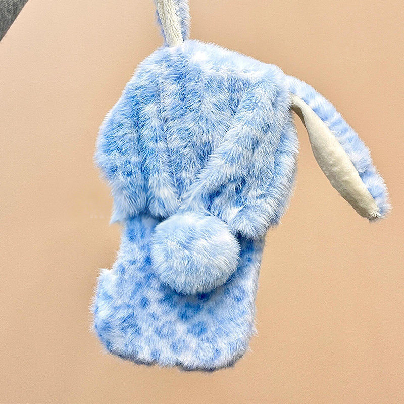 毛绒豹纹兔子耳朵适用苹果17pro手机壳opporeno15卡通vivos50华为pura80立体nova14毛茸茸mate70秋冬红米k90,淘宝优惠券,粉丝福利购,淘宝优惠卷