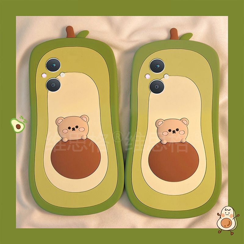 适用oppoa5手机壳a5pro卡通a97立体a3活力版a93s轻松熊a91牛油果a56可爱a72小熊a58趣味a11x创意a2呆萌oppo软 - 图0