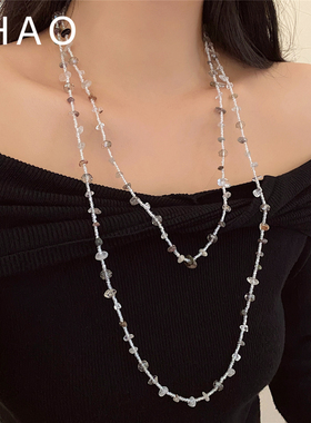 超仙双层时尚多层项链女2025新款小众设计高级感气质长款气质项链