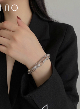 轻奢双层小众设计钛钢不褪色手链