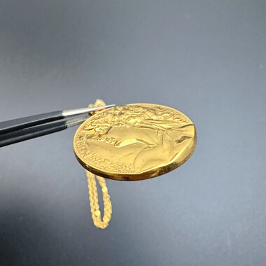 中古vintage复古宫廷风人像项链女轻奢小众设计感锁骨链