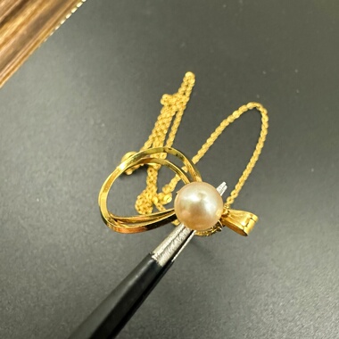 中古首饰水滴珍珠项链国外回流一物一件错过无补