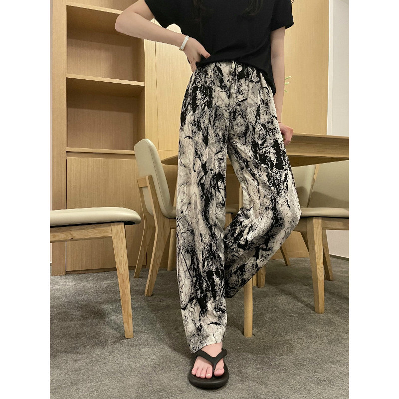 孕妇水墨画阔腿裤夏季外穿长裤子 布衣妈咪孕妇阔腿裤