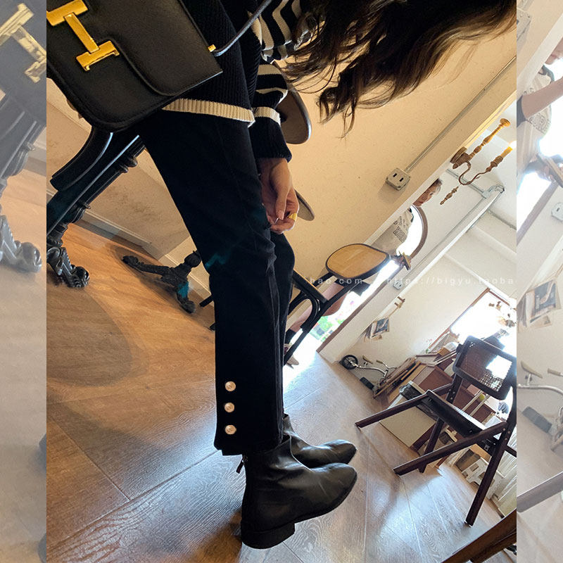 孕妇子春秋季外穿蓝色宽松牛仔裤 布衣妈咪孕妇直筒裤