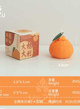 橘子水果香薰蜡烛DIY伴手礼礼物