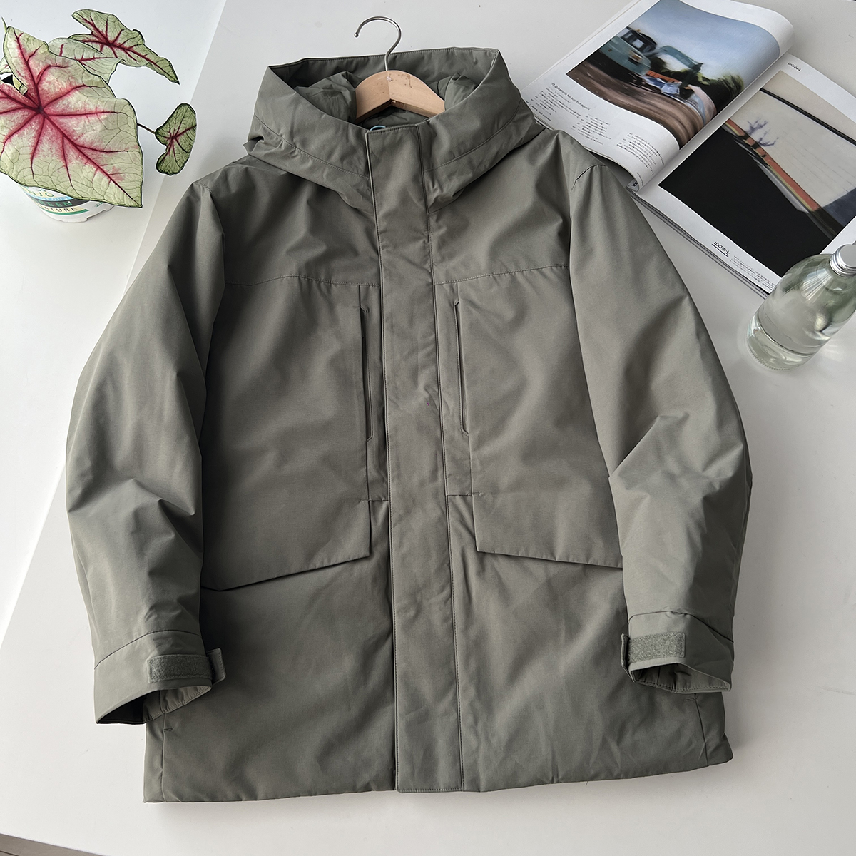 北野U家!男装女装高性能复合连帽外套/保暖夹克含羽绒BY70073 - 图0