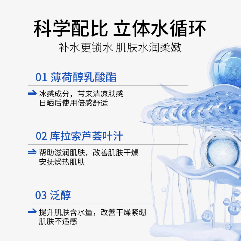 敷益清冰膜晒后冰感补水保湿舒缓皮肤刺激面膜干皮官方旗舰店