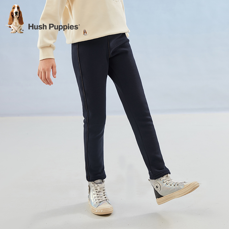 暇步士女童加绒打底裤冬季新款大童休闲保暖长裤儿童弹力裤子