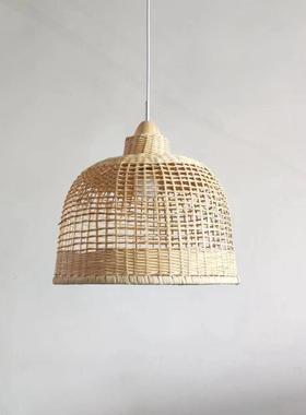 现代简约中式藤编竹编复古吊灯客厅餐厅吧台装饰编织吊灯灯笼