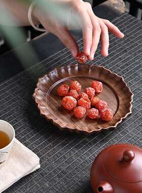 北美黑胡桃木中式干泡台小型壶承紫砂养壶垫实木高端新家用茶托盘