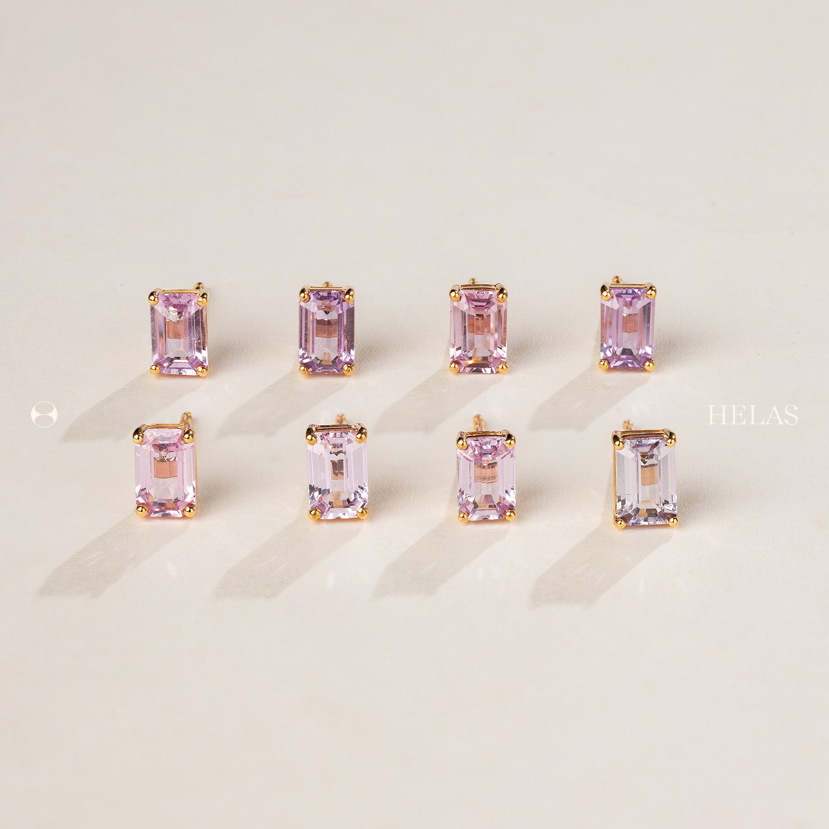 【直播间挑选】HELAS赫拉18K金彩色蓝宝石耳钉耳饰精选通透多色 - 图1