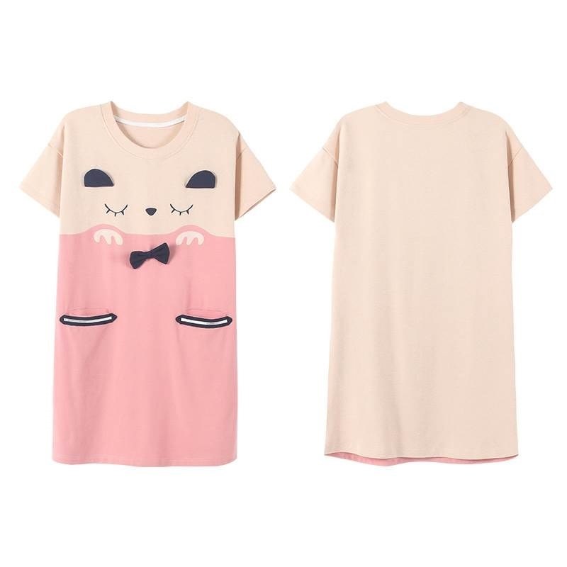 大码宽松版短款睡裙可爱日系短裙 束士步睡裙