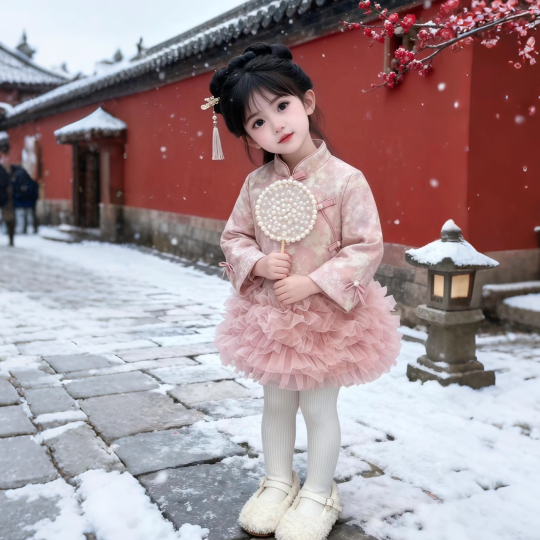 女童2025新款汉服秋冬季唐装连衣裙拜年服女宝宝周岁礼服加绒裙子,淘宝优惠券,粉丝福利购,淘宝优惠卷