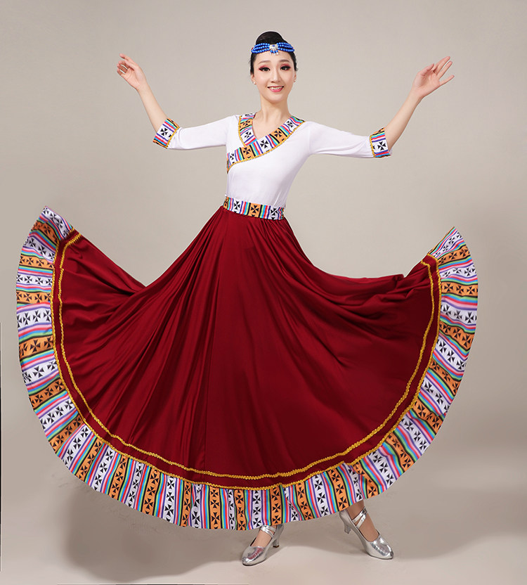 藏族半身练功演出服装广场舞表演裙 卓思蔻民族服装/舞台装