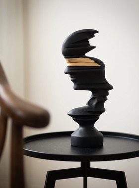 创意抽象人物黑色树脂装饰摆件