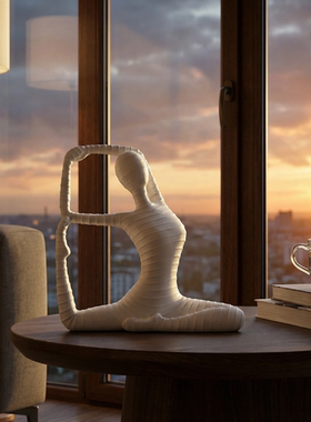 创意瑜伽人物树脂摆件客厅书房