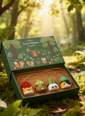 可爱森林动物毛绒钩织钥匙扣挂件