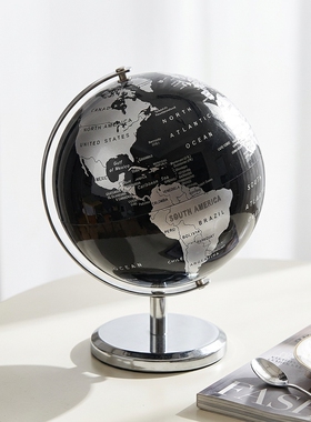 黑色金属支架地球仪摆件