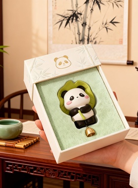 可爱熊猫软陶摆件萌物礼盒装