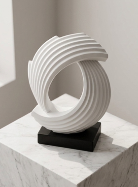 现代简约白色几何客厅装饰摆件