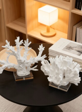 现代简约白色珊瑚摆件客厅茶几