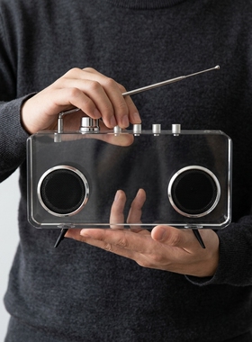 透明亚克力复古收音机造型摆件