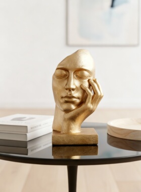 新中式绿色花瓶圆形客厅摆件