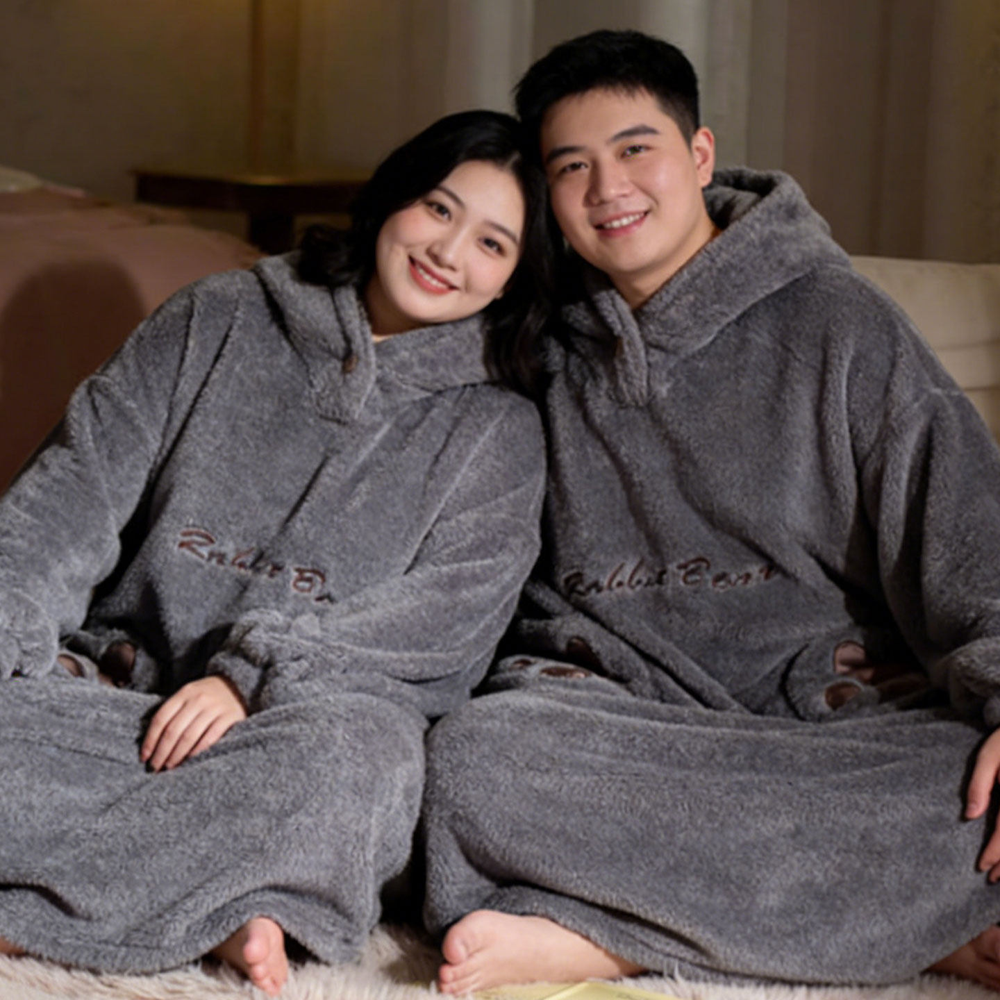 情侣冬季睡衣裙大码珊瑚绒睡裙男女同款加厚保暖睡袍家居服200斤,淘宝优惠券,粉丝福利购,淘宝优惠卷