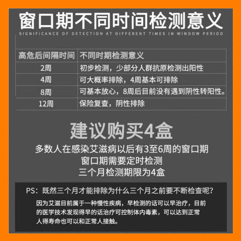 万孚艾滋病检测试纸hiv自测tp梅毒自检试剂盒器性病四联非第四代 - 图0